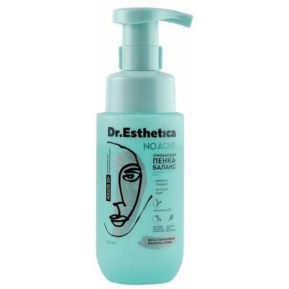 Пенка-баланс Dr. Esthetica no acne для взрослых очищающая для жирной кожи, склонной к акне 200 мл