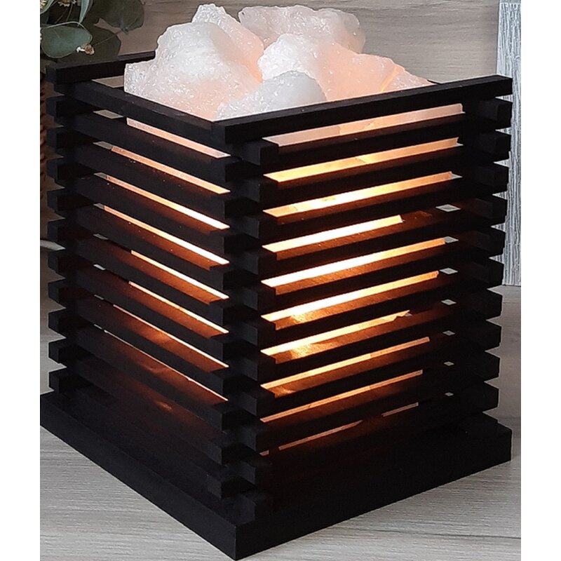 Соляной светильник Деревянный с узором Колодец 1,8-2 кг