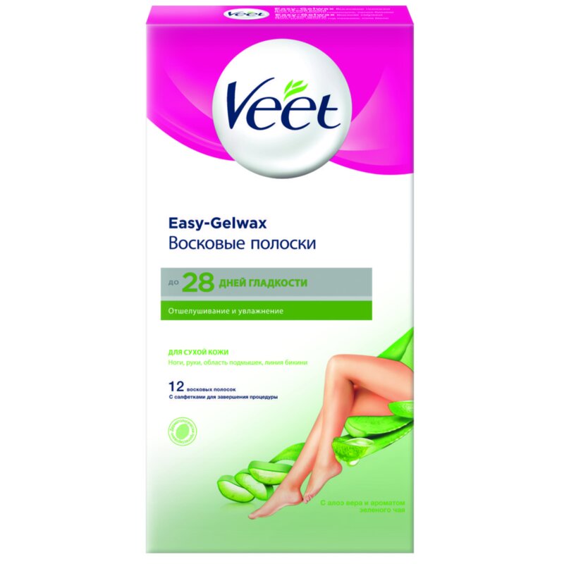 Полоски для депиляции Veet восковые для сухой кожи 12 шт.