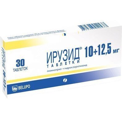 Ирузид таблетки 10+12,5 мг 30 шт.