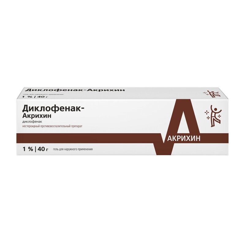 Диклофенак-Акрихин гель для наружного применения 1% 40 г