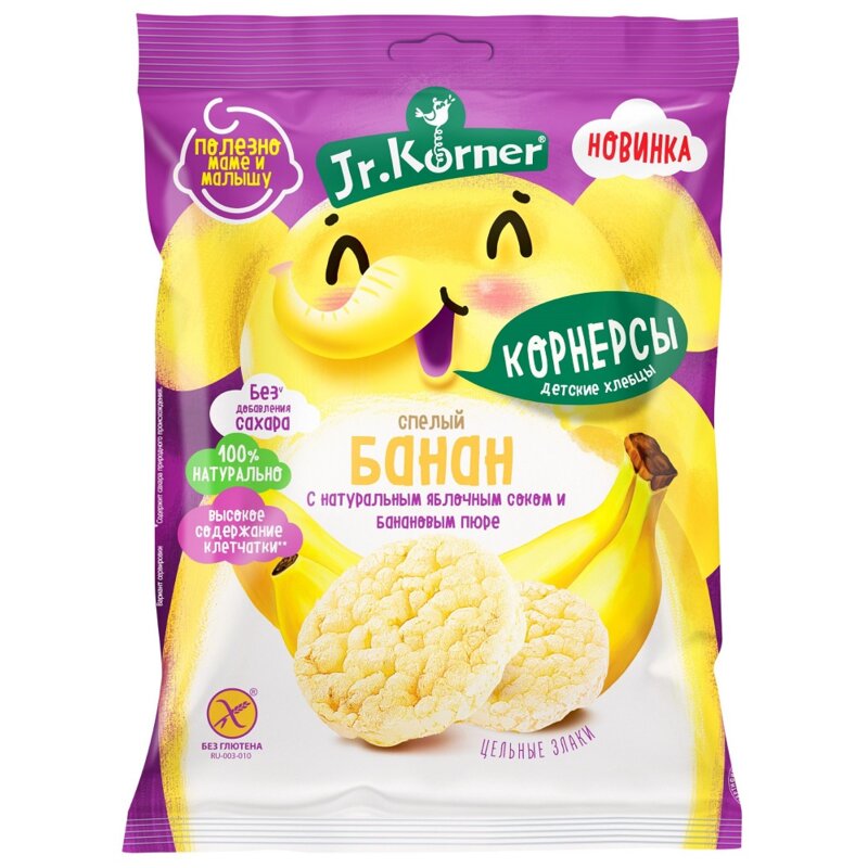 Мини-хлебцы Dr.Korner Корнерсы рисовые со вкусом спелый банан 30 г