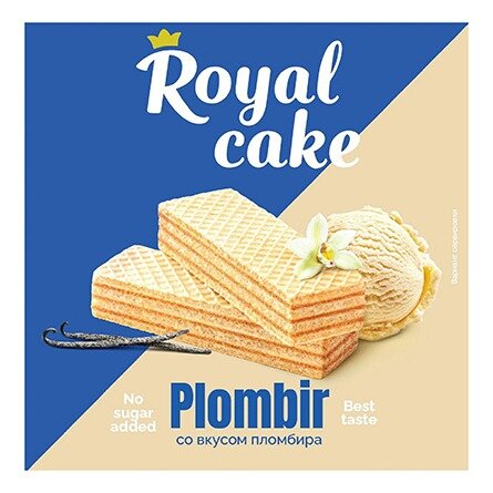 Вафли Royal Cake на сорбите со вкусом пломбира 120 г