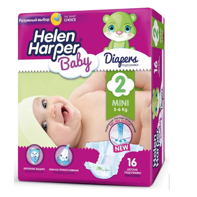 Подгузники детские Helen Harper Baby Diapers mini размер 2 3-6 кг 16 шт.