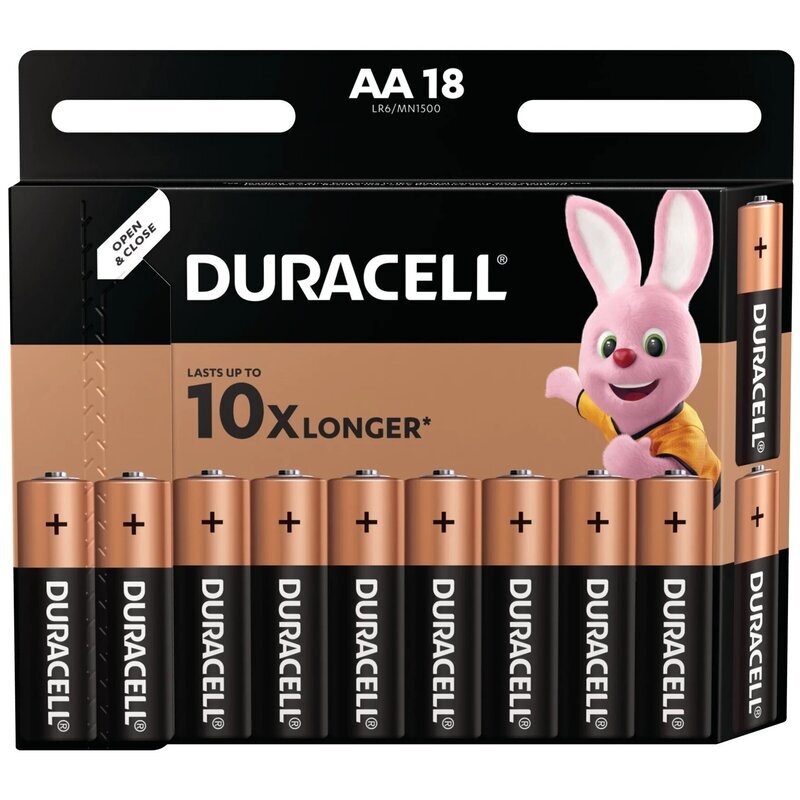 Duracell батарейка алкалайн basic aa 1.5v lr6 18 шт.