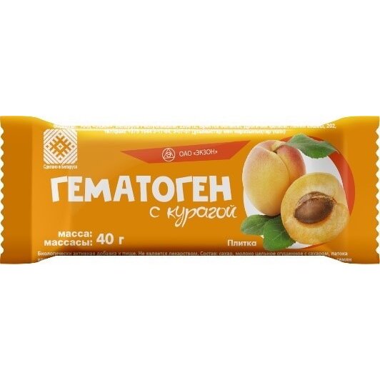 Гематоген с курагой Экзон 40 г