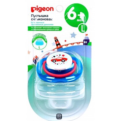 Пустышка Pigeon Машинка 6+ мес р.L