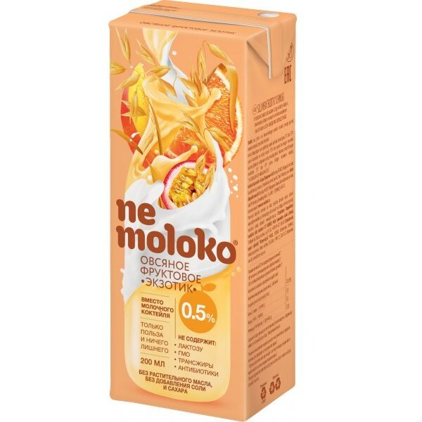 Напиток Nemoloko овсяный фруктовый Экзотик 0,2 л