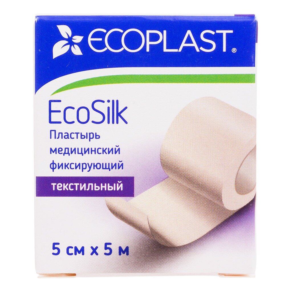 Лейкопластырь Ecosilk текстильная основа 5 х 500 см