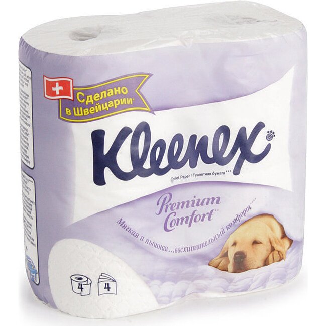 Туалетная бумага Kleenex Премиум комфорт рулон 4 шт.