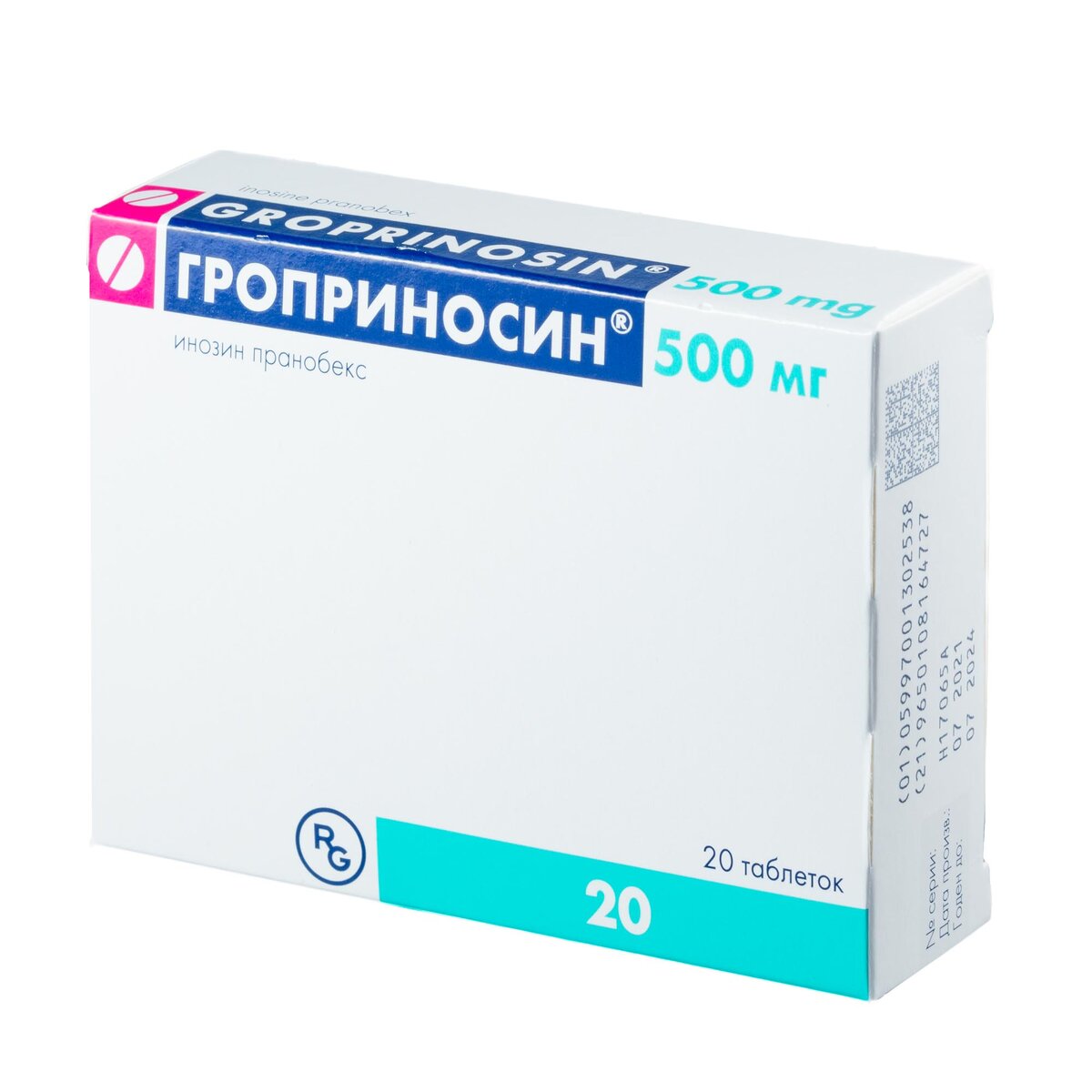 Гроприносин таблетки 500 мг 20 шт. по цене от 655 ₽ в Санкт-Петербурге |  Мегаптека