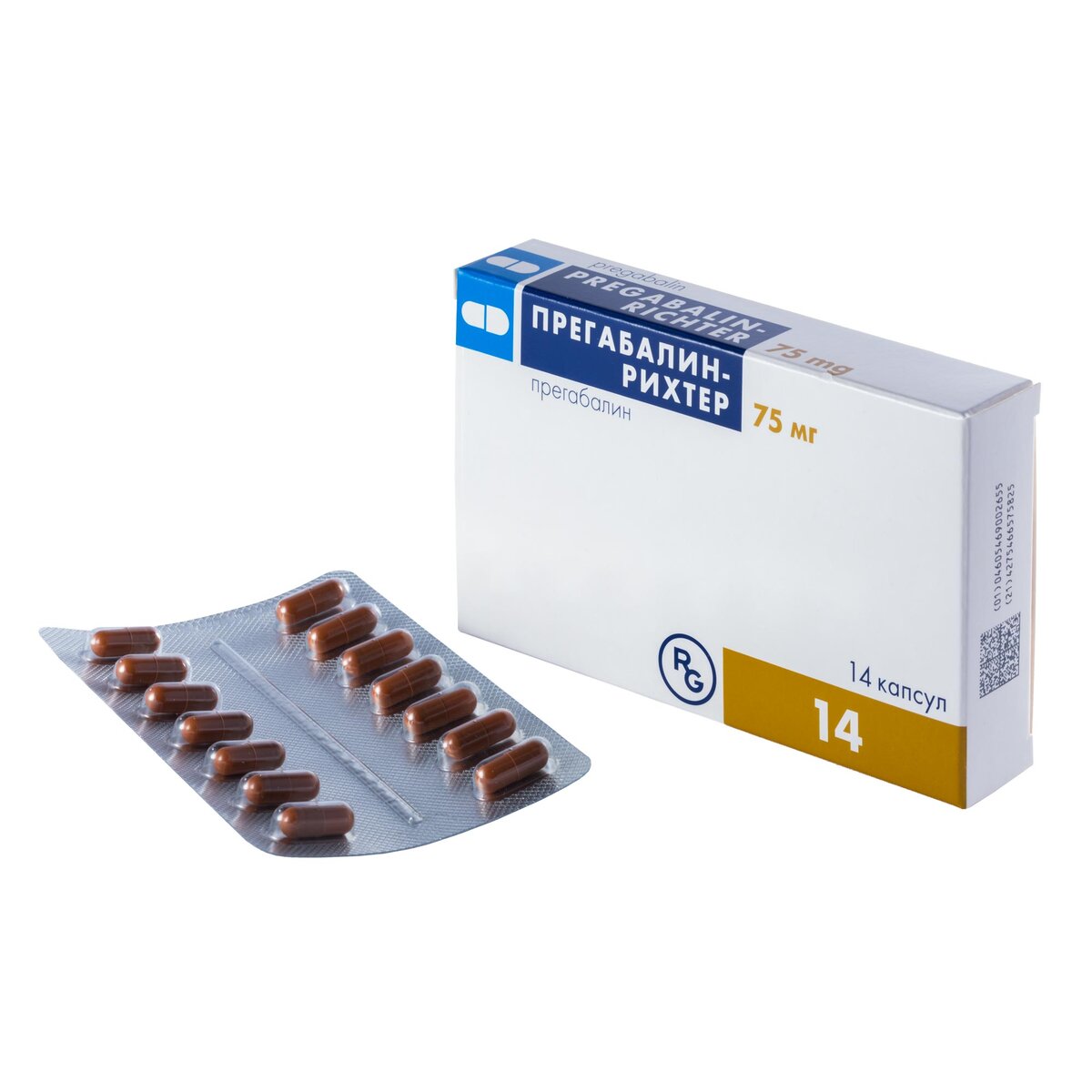 Прегабалин-Рихтер капсулы 75 мг 14 шт.