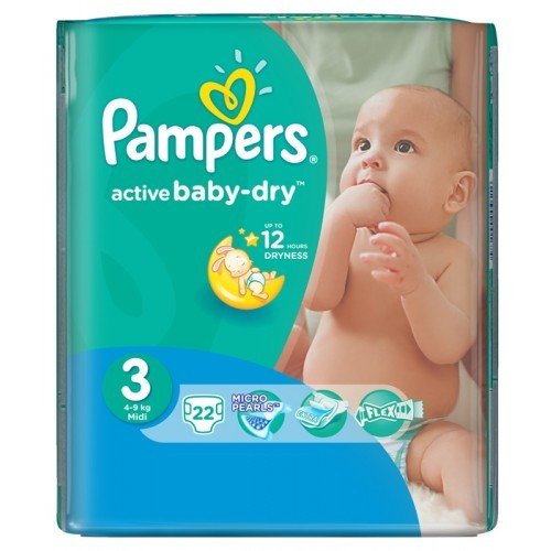 Подгузники Pampers Active Baby Dry размер 3 6-10 кг 22 шт.