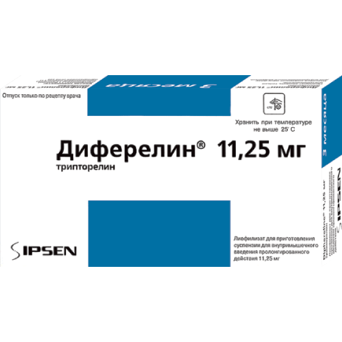 Диферелин 11,25 мг флакон 1 шт. лиофилизат для приготовления суспензии для внутримышечного введения пролонгированного действия
