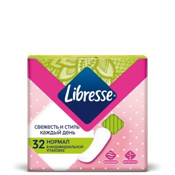 Прокладки ежедневные Либресс (Libresse) Dailyfresh Normal 32 шт.