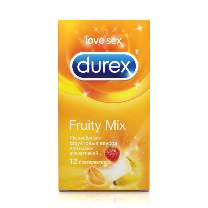 Презервативы Дюрекс (Durex) Fruity Mix 12 шт.