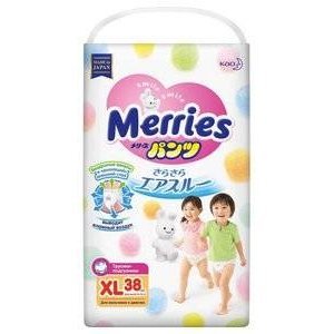 Подгузники-трусики Merries размер XL 12-22 кг 38 шт.