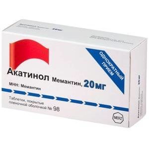 Акатинол Мемантин таблетки 20 мг 98 шт.