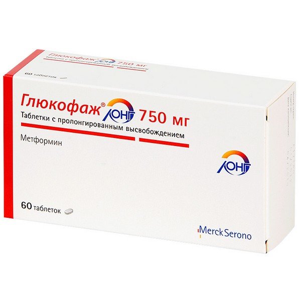 Глюкофаж Лонг таблетки 750 мг 60 шт.
