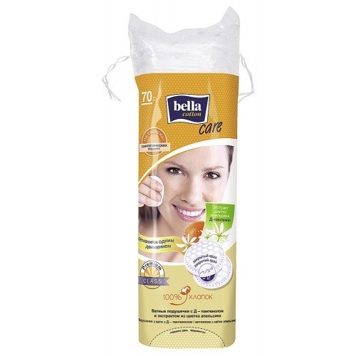 Ватные подушечки Белла круглые 70 шт. (с эк-том из цв. апельсина и Д-пантенолом)