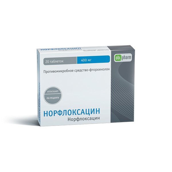 Норфлоксацин-OBL таблетки, покрытые пленочной оболочкой 400 мг 20 шт.