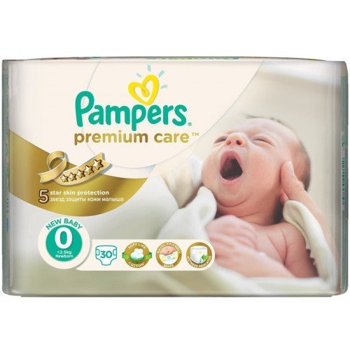 Подгузники Pampers Premium Care Newborn размер 0 1-2,5 кг 30 шт.