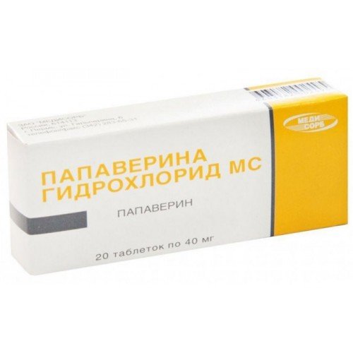 Папаверин Медисорб таблетки 40 мг 20 шт.