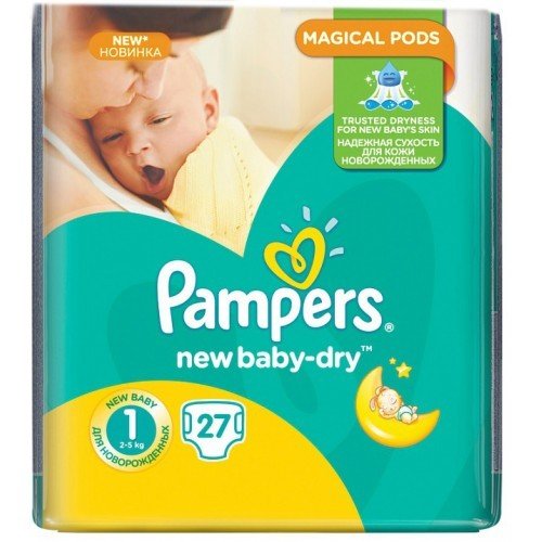 Подгузники Pampers New Baby Dry размер 1 2-5 кг 27 шт.