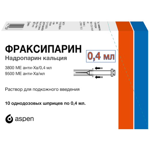 Фраксипарин раствор для подкожного введения 9500 МЕ Анти-Ха/0,4 мл шприцы 10 шт.