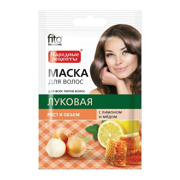 Маска для волос Фитокосметик Луковая с лимоном и медом Рост и объем 30 мл
