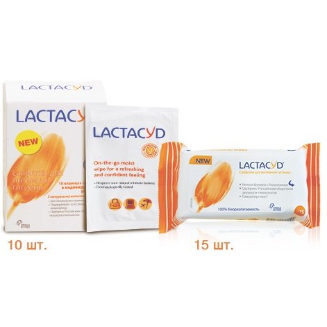 Влажные салфетки для интимной гигиены Lactacyd 15 шт.