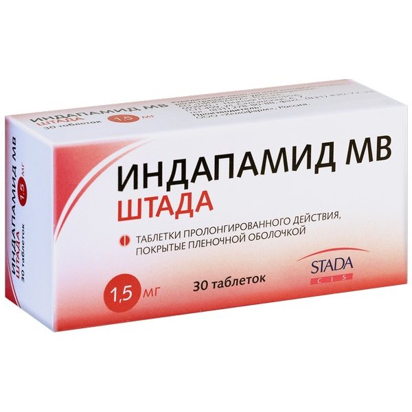 Индапамид МВ Штада таблетки 1,5 мг 30 шт.