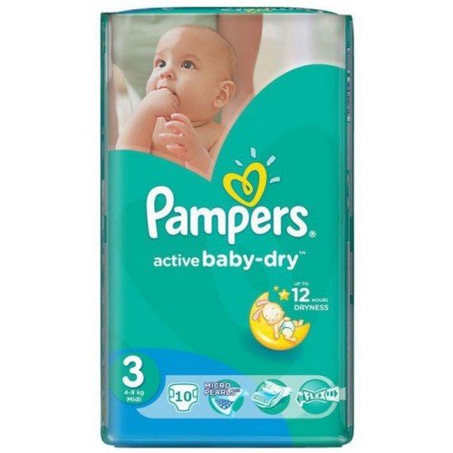 Подгузники Pampers Active Baby Dry размер 3 4-9 кг 10 шт.