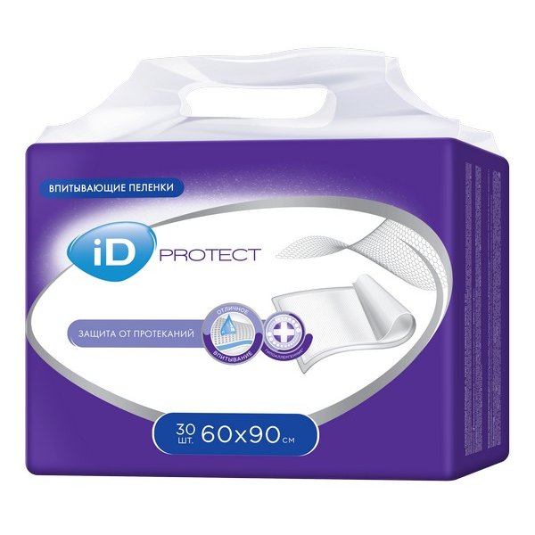 Пеленки впитывающие ID Protect 60*90 см 30 шт.