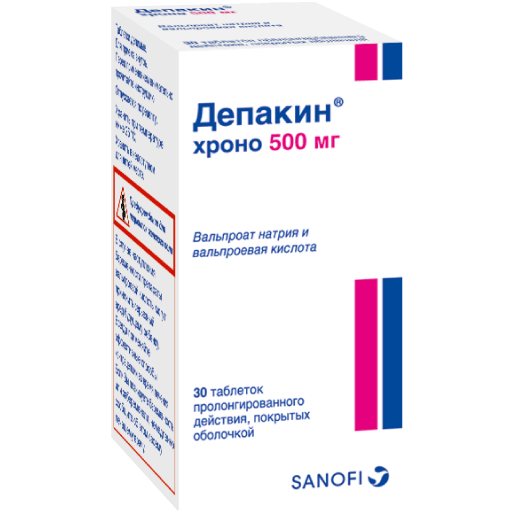 Депакин Хроно таблетки пролонгированного действия 500 мг 30 шт.