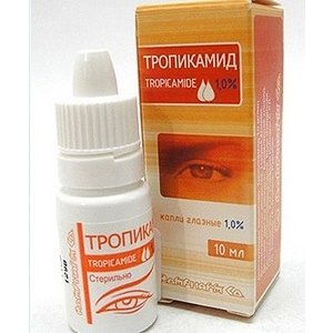 Тропикамид капли глазные 1% 10 мл