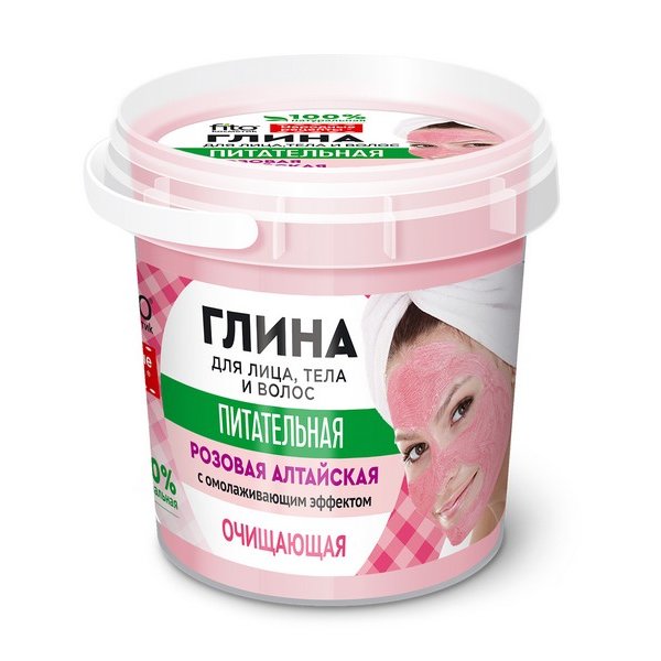 Глина розовая Алтайская Фитокосметик для лица/тела/волос питающая очищающая 155 мл