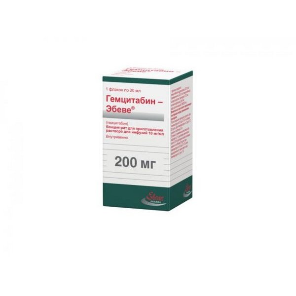 Гемцитабин-Эбеве концентрат для приготовления раствора для инфузий 10 мг/мл флакон 20 мл 1 шт.