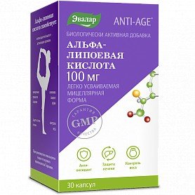 Альфа-Липоевая кислота Эвалар Anti-Age капсулы 100 мг 30 шт.