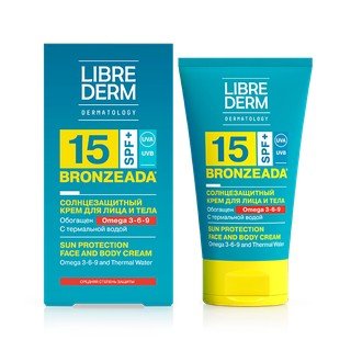 Крем Librederm Bronzeada солнцезащитный SPF15 с Омега 3-6-9 и термальной водой 150 мл