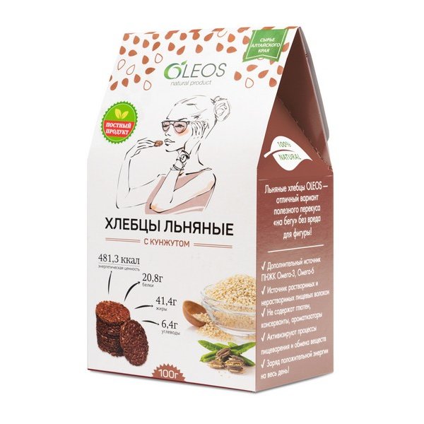 ХЛЕБЦЫ ОЛЕОС Льняные (кунжут) 100г