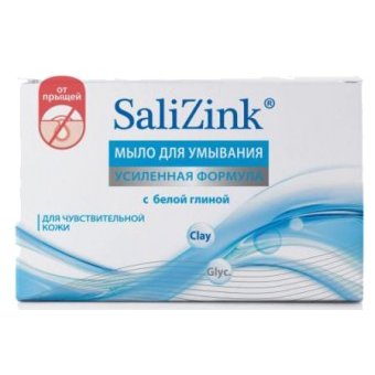 Мыло для умывания Salizink для чувствительной кожи с белой глиной 100 г
