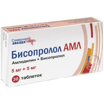 Бисопролол АМЛ-СЗ таблетки 5+5 мг 30 шт.