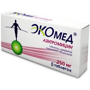 Азитромицин Экомед таблетки 250 мг 6 шт.