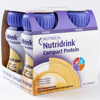 Жидкая смесь Nutridrink Компакт Протеин с согревающим вкусом имбиря и тропических фруктов 125 мл бутылочка 4 шт.