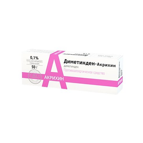 Диметинден-акрихин гель для наружн.прим-я 0.1% 50г
