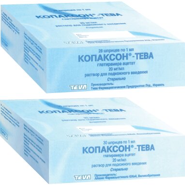 Копаксон-Тева раствор для подкожного введения 20 мг/мл 1 мл шприц 28 шт.