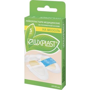 Набор лейкопластырей Luxplast на мозоль прозрачные полиуретановые 5 шт.
