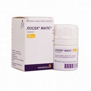 Лосек МАПС таблетки, покрытые пленочной оболочкой 20 мг 14 шт.