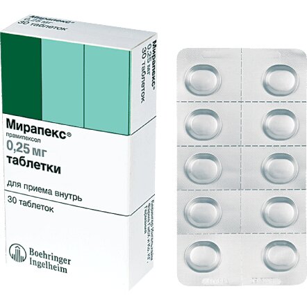 Мирапекс таблетки 0,25 мг 30 шт.